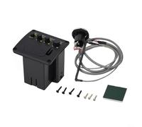 Afinador de ecualizador de preamplificador de guitarra acústica con pastilla piezoeléctrica, ecualizador de 2 bandas, para amplificación de guitarra acústica, funciona con pilas, carcasa ABS compacta