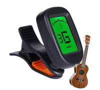 Afinador de guitarra - Afinador de clip digital para guitarra eléctrica y bajo | Pantalla LCD | cromático con pantalla rápida para principiantes y profesionales, compacto