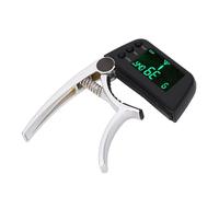 Afinador de Guitarra Capo 2 en 1, Pantalla LCD, Abrazadera Estable para Ukelele Eléctrico Acústico, Batería CR2032 de Aleación de Plástico