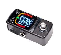 Afinador de guitarra cromática efecto pedal compacto digital para instrumentos eléctricos, pantalla LCD, cubierta de metal, efecto cromático