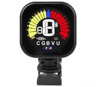 Afinador de guitarra recargable con clip, 9 x 7 x 5 cm, ABS, compacto, portátil, detección precisa de tono para guitarra, bajo, ukelele y violín