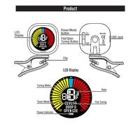 Afinador de guitarra recargable con pinza Cherub WST-670