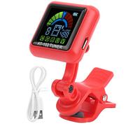 Afinador de Guitarra USB, Afinador con Clip para Guitarra, bajo, Ukelele, Violín, Pantalla a Color Recargable, Modelo AT-102 (AT-102 rojo)
