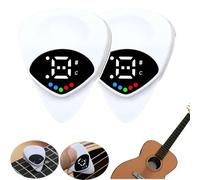 Afinador de guitarra y púa de guitarra 2 en 1, púa de guitarra digital con pantalla LED, 0.6 mm de grosor, nota musical de 12 temperamentos iguales, afinación eficiente, regalo perfecto para guitarra