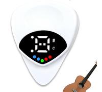 Afinador de guitarra y púa de guitarra 2 en 1, púa de guitarra digital con pantalla LED, púa de guitarra digital con 12 temperamentos iguales, nota musical, afinación eficiente