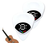 Afinador de guitarra y púa de guitarra 2 en 1, púa de guitarra digital con pantalla LED, púa de guitarra con 12 temperamentos iguales, notas musicales, regalos de guitarras (2)