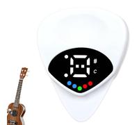 Afinador de guitarra y púa de guitarra 2 en 1, púa de guitarra digital con pantalla LED, púa de guitarra con 12 temperamentos iguales, nota musical, 0,6 mm de grosor, afinación eficiente (1)