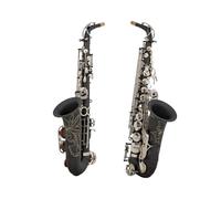 Afinador De Saxofón Alto Eb, Cuerpo Tallado En Oro Niquelado Negro, Viento De Madera Profesional Con Estuche, Accesorios (Color : Light Yellow)