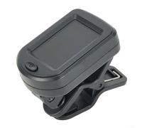 Afinador digital de guitarra con clip con pantalla LCD grande y retroiluminación de dos colores para bajo, ukelele, violín, modo de ritmo medio de doce tonos, negro