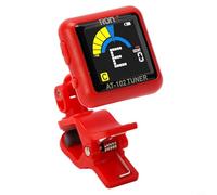Afinador digital de guitarra para Aroma, AT102 recargable para bajo cromático, ukelele, violín, afinador de clip con pantalla LCD para guitarra eléctrica acústica y cuerda (rojo)