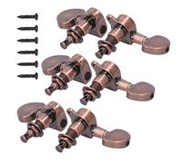Afinadores de bloqueo de guitarra, 3 clavijas de afinación izquierdas y 3 derechas, perillas de cabeza de metal de aleación de alto rendimiento para guitarra eléctrica, clavijas (Color Cobre)
