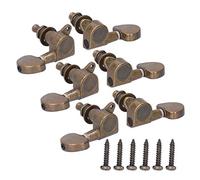 Afinadores de guitarra con bloqueo, clavijas de afinación inalámbricas para guitarra con perillas de aleación, 3 afinadores de bloqueo a la izquierda y 3 a la derecha para guitarra (Bronce)