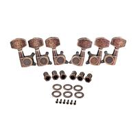 Afinadores de guitarra de inspiración vintage, 6 cabezales sellados con acabado de cobre antiguo y botones cuadrados para guitarras acústicas y eléctricas