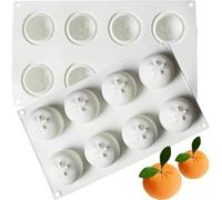 AFINSEA Molde de silicona 3D con forma de naranja para pastel de mousse, moldes de silicona para chocolate, molde de postre francés para chocolate de repostería (8 cavidades)
