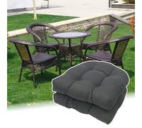 AFIONA Juego de 2 Cojines de Mimbre para sillas de Interior y Exterior, Cojines para Patio, Cojines para sillas de Exterior, cómodo Relleno de algodón PP, Asiento en Forma de U de 19 x 19 Pulgadas (C