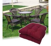 AFIONA Juego de 2 Cojines de Mimbre para sillas de Interior y Exterior, Cojines para Patio, Cojines para sillas de Exterior, cómodo Relleno de algodón PP, Asiento en Forma de U de 19 x 19 Pulgadas (C