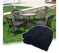 AFIONA Juego de 2 Cojines de Mimbre para sillas de Interior y Exterior, Cojines para Patio, Cojines para sillas de Exterior, cómodo Relleno de algodón PP, Asiento en Forma de U de 19 x 19 Pulgadas (C