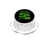 Afirmaciones de estrés de Conciencia sobre la Salud Mental de Semi Colon Verde PopSockets PopGrip para MagSafe