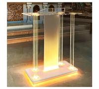Afitdon Iglesias púlpito, Atril de acrílico Transparente con Ruedas y luz LED Ajustable de 15 Colores, Soporte de podio Grande de acrílico para Iglesia, Concierto, Conferencia, Boda, Aula