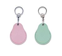 AfitLulu 2 Llaveros NFC Llaveros Personalizados con Forma de Gotita, Piel Sintética Llavero de Coche, Moderno Funda Protectora para Tarjetas de Acceso, púa de Guitarra (Azul+Rosa)