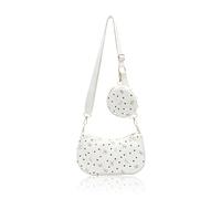 AfitLulu 2 Set Small Crossbody Bag Damen Cord Umhängetasche mit abnehmbares Portemonnaie, Mini Halbmond Crossbag, Hobo Halfmoon Tasche Handtasche mit Verstellbarer abnehmbare Schultergurt, beige, S