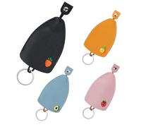AfitLulu 4 llaveros creativo estilo extensible estuche para llaves para mujer y hombre, piel sintética, organizador de llaves con llavero, bolsillo para llaves de coche para llaves de casa, Diseño 3,