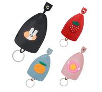 AfitLulu 4 llaveros creativo estilo extensible estuche para llaves para mujer y hombre, piel sintética, organizador de llaves con llavero, bolsillo para llaves de coche para llaves de casa, Diseño 2,