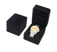 AfitLulu Caja Relojes de Almacenamiento Individual para Hombre y Mujer, Estuche Relojes con Cojín Extraíble, Caja Reloj de Terciopelo Watch Box de Pulsera, Reloje Inteligentes (Terciopelo-Negro)