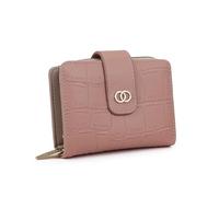 AfitLulu Cartera de mujer de piel sintética pequeña billetera de moda con patrón de cocodrilo monedero mujer con cierre a presión y cremallera para tarjetas de crédito, tarjetas de identificación,