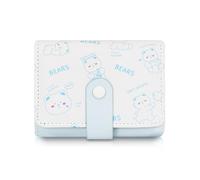 AfitLulu Cartera pequeña de piel sintética para mujer con 7 ranuras para tarjetas y ventana de identificación, monedero pequeño para mujer, cartera corta con patrones de animales de dibujos animados,