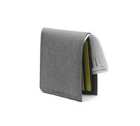 AfitLulu Carteras para Hombre de Lona con Ranura Múltiple y Ventana de Identificación, Ultrafina Delgada Monedero Billeteras Hombre para Tarjetas, Fotos, Monedas (Gris)