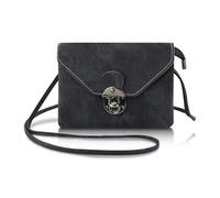 AfitLulu Handytasche zum Umhängen Damen, Klein Umhängetasche Damen PU-Leder Crossbody Bag mit Drehriegel und Reißverschluss, Handy Umhängetasche Crossbag Schultertasche mit 3 Innenfächer, Negro , S
