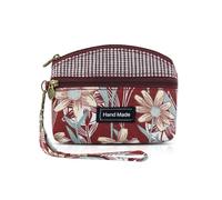 AfitLulu Kleine Portemonnaie Damen Canvas Geldbeutel Damen Klein, 2 Lagen Reißverschlusstaschen Mini Geldbörse Bohème Stil Mini Portemonnaie für Münzen, Bargeld und Karten, 13*10*1cm, Estilo bohemio