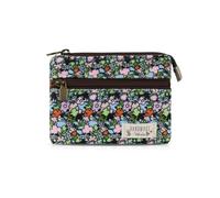 AfitLulu Kleine Portemonnaie Damen Canvas Geldbeutel Damen Klein, 2 Lagen Reißverschlusstaschen Mini Geldbörse Bohème Stil Mini Portemonnaie für Münzen, Bargeld und Karten, A-2., 13*10*1cm, Estilo