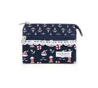 AfitLulu Kleine Portemonnaie Damen Canvas Geldbeutel Damen Klein, 2 Lagen Reißverschlusstaschen Mini Geldbörse Bohème Stil Mini Portemonnaie für Münzen, Bargeld und Karten, velero, 13*10*1cm, Estilo