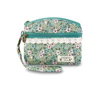 AfitLulu Monedero Pequeña Mujer, Compacto y Bonito Monederos, Mini Cartera 2 Capas Bolsillos con Cremallera, Portátil Billetera Pequeña Carteras (Verde con Cordón)