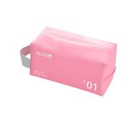 AfitLulu Neceser de viaje impermeable de PVC pequeño con cremallera y asa, bolsa de viaje para mujer, organizador de maquillaje, bolsa de ducha portátil para artículos de tocador, cosméticos, Pink,
