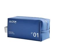 AfitLulu Neceser Maquillaje para Hombre y Mujer, Impermeable Bolsa de Aseo Bolsa Maquillaje de PVC, Neceser Playa Neceser Viaje con Asa y Cremallera para Viajes, Natación, Fitness (Azul-Oscuro)