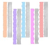 AFIUDA - 5 Troqueles para Hacer Tarjetas, Corte Irregular, Regla de Metal, Manualidades y Suministros para Tarjetas, En Relieve