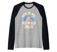 AFK Default Mode Calm Gamer Pixel Design Camiseta Manga Raglan