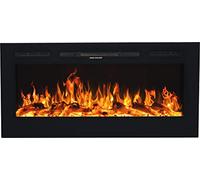 AFLAMO Majestic - Chimenea eléctrica de Pared (750 W o 1500 W), simulación de Fuego LED, Profundidad de Solo 14 cm (114 x 54 x 14)