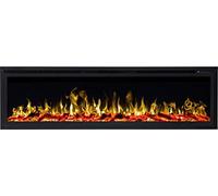 AFLAMO Royal- Chimenea eléctrica de empotrar/de Pared, con función de calefacción, Efecto de Llama Realista, tecnología LED.(106 x 43 x 15)