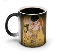 AFLJNYNN Gustav Klimts - Taza de cerámica que cambia el calor para los fanáticos del té The Kiss Surprise Reveal