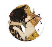 AFLJNYNN Gustav Klimts the Kiss Reloj de PVC con segundos de barrido silenciosos, estilo minimalista y diseño sin marco, creando un aspecto moderno adecuado para múltiples salas de estar.