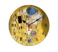 AFLJNYNN Gustav klimts the kiss Silencioso y elegante, este reloj de pared de PVC cuenta con un diseño minimalista limpio y una construcción sin marco, ideal para dormitorios o aulas modernas.