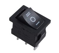 Aflytep Encendido - apagado -encendido 3 Posiciones Interruptor basculante embebido AC 250V / 125V 6A / 10A Negro SPDT Palanca de bisagra Normalmente abierto ON-OFF-ON