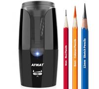 AFMAT PS29 - Sacapuntas recargable de punta larga para artistas, afilado rápido y parada automática, punta larga de 8 a 17 mm, sacapuntas eléctrico para lápices de colores φ6-12 mm, carbón/dibujo