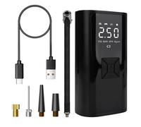AFNCX Compresor Aire Portátil, 150PSI Inflador Ruedas Coche Compresor Aire Coche 6000mah 12V/120W con Iluminación LED y 5 Modos de Inflado Inflador Electrico para Moto Pelota Bicicleta