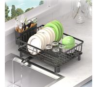 AFNGWWIN Escurridor de Platos,Escurreplatos de Acero Inoxidable con Drenaje Automático,Escurreplatos sobre Fregadero con Portautensilios und Boca de Vaciado Giratoria,Dish Drying Rack