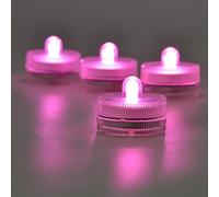 Afoosoo 50 luces LED subacuáticas, sin llama, LED, funciona con pilas, luces decorativas para bodas, eventos, acuarios, Navidad, Halloween, luz (rosa)